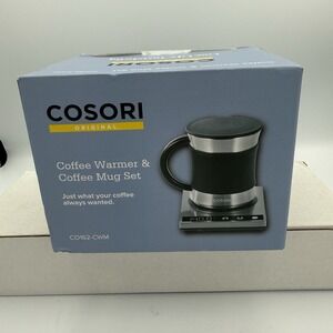 New COSORI Coffee Mug Warmer & Set for Desk, Cup Heater, Office Silver/Black